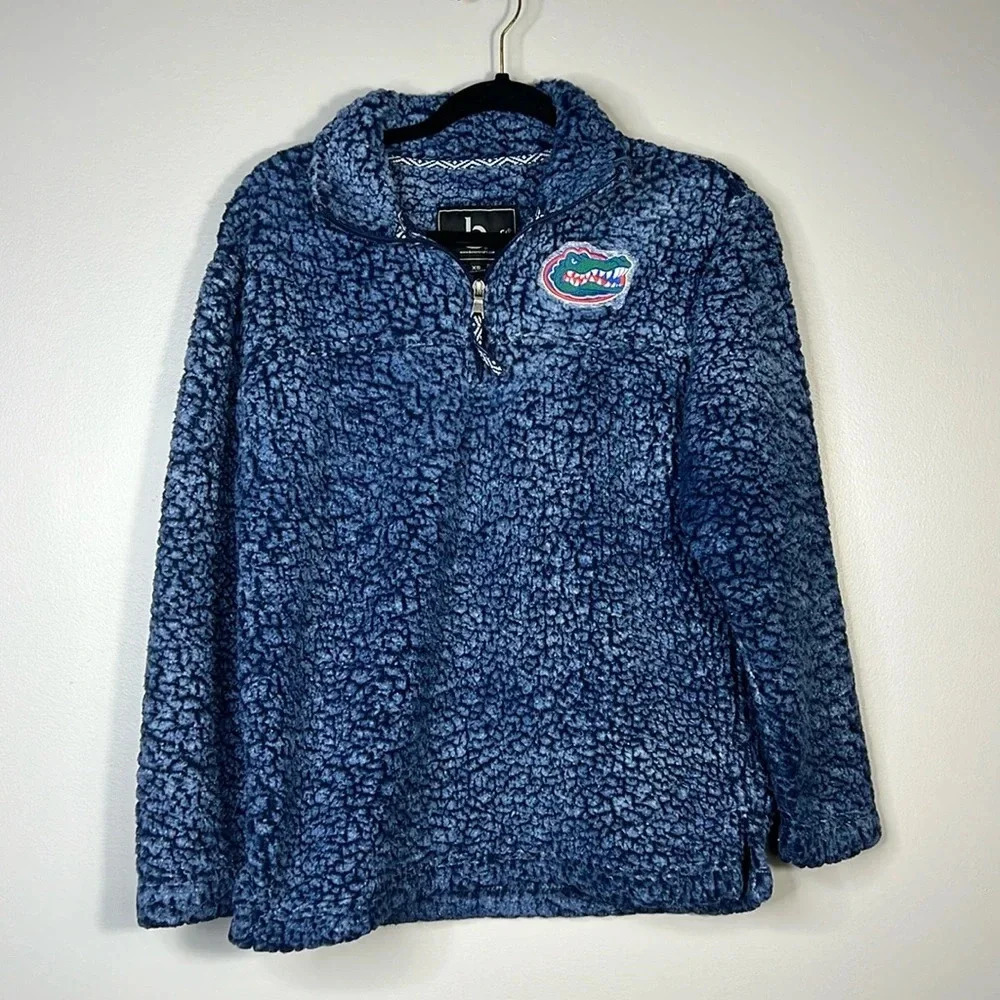 Boxercraft Florida Gator Sherpa Pullover Quarter-Zip Sweatshirt - Blue - XS - Picture 1 of 10